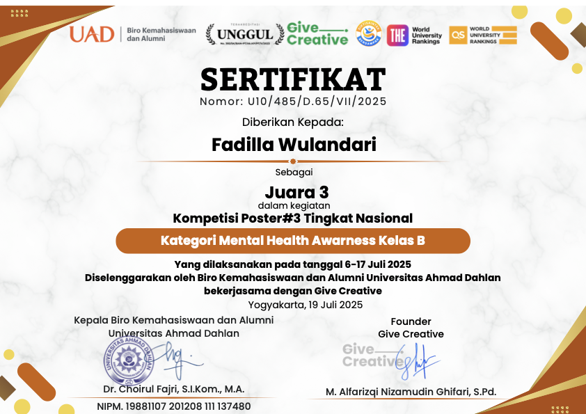 Mental Health Awareness certificate